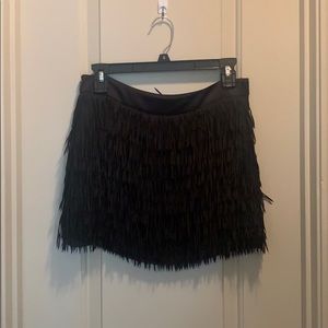 Feathered mini skirt